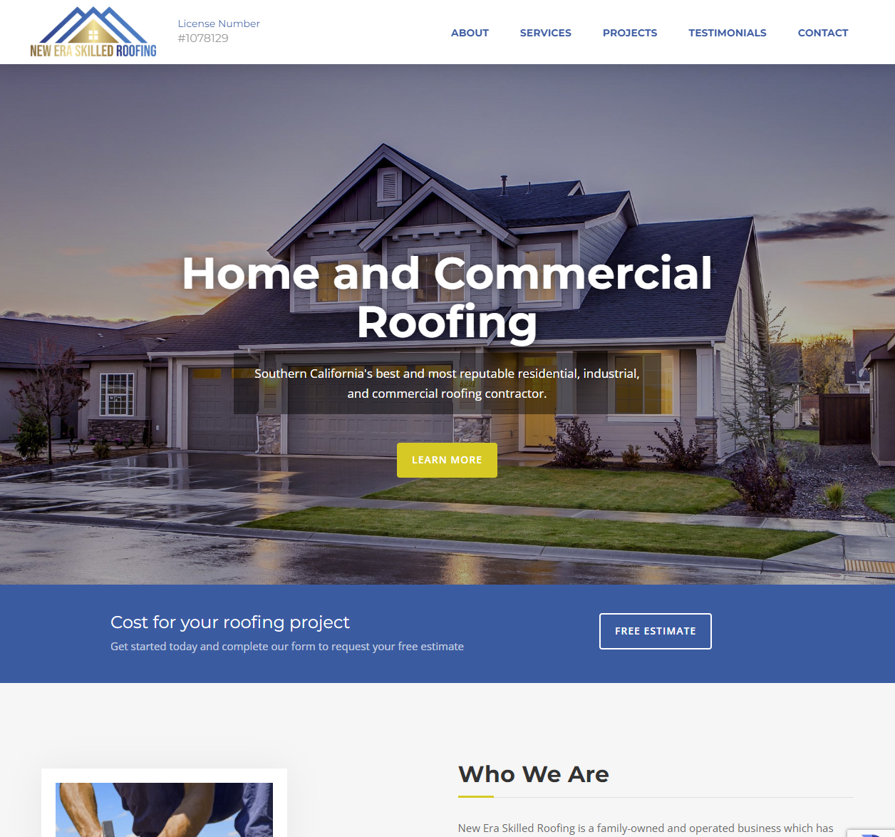 New Era Skilled Roofing Website